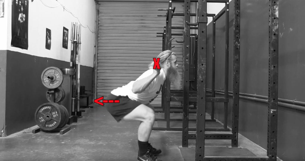 hips shoot back or hips shoot up in squat